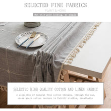 Load image into Gallery viewer, Meidong Linen Rectangle Tablecloth Table Cloth Rectangle/Oblong Heavy Weight Cotton Linen Dust-Proof Table Cover for Party Table Cover Kitchen Dinning in Gray, 55 x 71 Inch