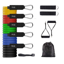 Load image into Gallery viewer, Resistance Bands Set (11pcs), Exercise Bands with Door Anchor, Handles, Waterproof Carry Bag, Legs Ankle Straps for Resistance Training, Physical Therapy, Home Workouts