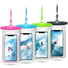 Load image into Gallery viewer, Universal Waterproof Phone Case Bag, FITFORT 4-Pack IPX8 Waterproof Phone Lanyard Pouch Compatible with iPhone 12/11 Pro Max/Pro/8 Plus, Galaxy S21/S20/S10/Note 20/10/9, OnePlus Phones up to 6.9"