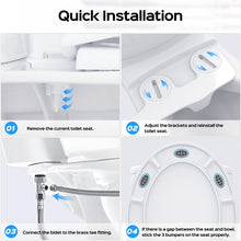 Load image into Gallery viewer, Bidet Toilet Seat Attachment, Non-Electric Self Cleaning Bidet with Posterior & Feminine Wash, Bidet for Toilet with Adjustable Water Pressure and Brass Inlet