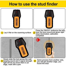 Load image into Gallery viewer, Cosmonic Wall Scanner Wall Detector Sensor with LCD Light Indicator & Sound Warning, for Wood Stud/Metal/Live AC Wire/Deep Detecting