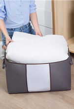 Load image into Gallery viewer, 3 Pack Clothes Storage Bag Large Clothes Organizer, Closet Organizer with Reinforced Handle Thick for Comforters, Blankets and Bedding with Sturdy Zipper, Grey