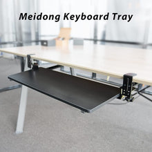 Load image into Gallery viewer, Extendable Large(27.5" x 11.5") Clamp-On Adjustable Height Keyboard Tray Under Desk with Tools, Easy Installation for Home/Office/School/Typing/Gaming Using (Black)