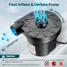 Load image into Gallery viewer, Air Pump for Inflatables Mattress, 5000Pa/135W Electric Air Pump with 3 Nozzles for Air Mattress, Airbed, Inflatable Pool Float, Toy, and Raft for Summer Home & Yard, AC 110V-120V, Black