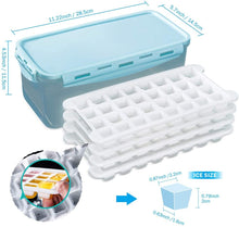 Load image into Gallery viewer, kibhous Ice Cube Trays, 4 Pieces Ice Cube Molds Round Big Ice Balls Square Diamond Ice Cube Trays, Blue