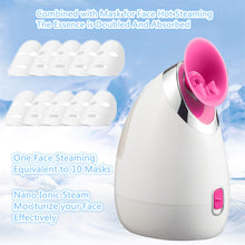 Load image into Gallery viewer, Facial Steamer, Nano Ionic Face Steamer for Facial Deep Cleaning, Humidifier Face Skin Moisturizing, Portable facial steamer Hot Mist Unclogs Pores Home Spa