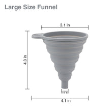 Load image into Gallery viewer, kibhous Kitchen Funnel Set Silicone Collapsible Foldable Funnel Kitchen Gadgets Canning Food Funnel for Wide Mouth Jar Large Medium Small 4 Pack