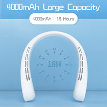 Load image into Gallery viewer, Hand-free Bladeless Neck Fan, Wearable Personal Cooling Fan, USB Rechargeable, 3 Speeds, Lower Noise, 2400mAh Battery Operated Portable Neck Fan for Both Outdoor & Indoor Use