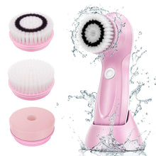 Load image into Gallery viewer, Facial Cleansing Brush Face Spin Brush USB Rechargeable Gentle Exfoliating with 3 Brush Heads Removing Blackhead Deep Cleansing Pink
