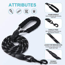 Load image into Gallery viewer, Rope Dog Leash 6FT with Comfortable Padded Handle, Highly Reflective Threads Strong Dog Leash for Puppies Small Medium and Large Dogs