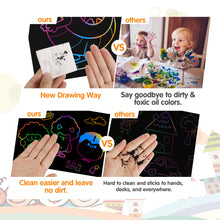 Load image into Gallery viewer, Scratch Art Paper Set for Kids, 107 Pcs Rainbow Magic Scratch Off Paper Art Craft for Boys & Girls, Fun Imagination Trigger Game for Children’s Summer Vacation, Birthday, and Party Gift