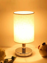 Load image into Gallery viewer, Touch Control Table Lamp for Bedroom 3 Way Dimmable Nightstand Lamp with Fabric Linen Lamp Shade for Living Room, Kids Room, College Dorm, Office (E27 LED Bulb Included)