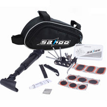 Load image into Gallery viewer, Cosmonic Bike Repair Kit with Bicycle Saddle Bag, 14 in 1 Multi Tool, Glueless Tire Tube Patches, Tire Levers Included, Practical Cycling Under Seat Pack Set