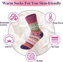 Load image into Gallery viewer, 5 Pack Womens Cotton Socks - Winter Warm Cotton Socks Thick Knit Socks, Warm Thick Soft Cozy Socks, Winter Warm Socks for Women