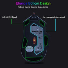 Load image into Gallery viewer, Meidong X7 Wired Gaming Mouse Spectrum Backlit Ergonomic Mouse with 7 colorful breathing light Backlight Modes and Four gears adjustable DPI for Windows PC Gamers(Black)