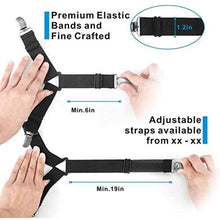 Load image into Gallery viewer, Meidong Adjustable Bed Sheet Holder Straps, Triangle Non-Slip Elastic Mattress Corner Clips with Heavy Duty Grippers Clips (Set of 4)