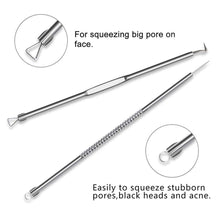 Load image into Gallery viewer, 9 In 1 Pimple Popper Tool, Blackhead Remover Tool Kit,Comedone Extractor Acne Removal Tool for Nose Face Skin with PU Bag