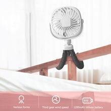 Load image into Gallery viewer, Portable Battery Powered Stroller Fan,Mini Handheld Personal USB Fan,Car Seat Baby Fan with Flexible Tripod,360°Camping Rotatable,Carseat, Bike, Beach, Bedroom