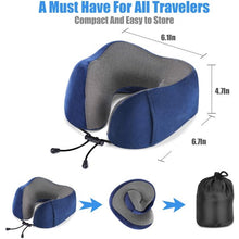 Load image into Gallery viewer, Meidong Travel Pillow Memory Foam Neck Pillow, Upgrade Design Perfect Support Machine Washable Airplane Travel Kit U Shaped Pillow with 3D Contoured Eye Mask, Earplugs, Travel Bag