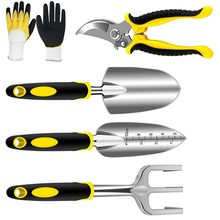Load image into Gallery viewer, Meidong Garden Tools Set 5 Piece Floral Heavy Duty Gardening Tools with Pruning Shears / Hand Trowel / Transplanter / Hand Rake / Gardening Gloves,Durable and Delicate Garden Gift