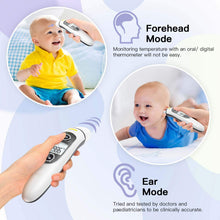 Load image into Gallery viewer, Baby Thermometer, Forehead and Ear Thermometer with Fever Alarm and Memory Function, Ideal for Babies, Adults, Indoor, and Outdoor Use