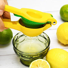 Load image into Gallery viewer, Meidong Lemon Squeezer Lime Handheld Press Manual Juicer Cocktail Mocktail Fruit Press with 2 in 1 Double Layers Yellow