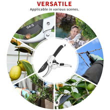 Load image into Gallery viewer, Professional SK-5 Hand Pruning Shears, Hand Pruners, Tree Trimmers Secateurs-Garden Scissors for Garden Art, Bypass Pruning Shears with Safety Lock (Sliver)