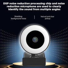 Load image into Gallery viewer, COSMONIC 1080P Webcam Computer Camera with Microphone and Ring Light, 3-Level Adjustable Brightness Web Camera for Laptop and PC