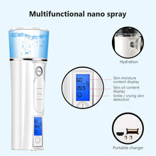Load image into Gallery viewer, Handy Nano Facial Mister with Skin Analyzer Moisture Tester, Portable Nano Mist Sprayer Atomization Eyelash Extensions Steamer Mister,Mini Cool with Large Capacity,Face Moisturizing