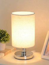 Load image into Gallery viewer, Touch Control Table Lamp for Bedroom 3 Way Dimmable Nightstand Lamp with Fabric Linen Lamp Shade for Living Room, Kids Room, College Dorm, Office (E27 LED Bulb Included)