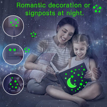Load image into Gallery viewer, Meidong 361pcs Glow in The Dark Wall Stickers, Bright and Realistic Stars,Moon and Dots , Shining Decoration for children, Beautiful Wall Decals,DIY Decals for Kids Bedroom Room Ceiling (Green)