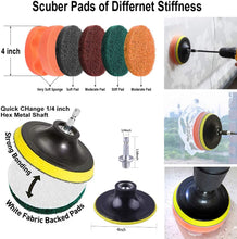 Load image into Gallery viewer, 22 Piece Drill Brush Attachment Set, All Purpose Power Clean Scrubber Brush, Scrub Pads & Sponge for Bathroom, Kitchen,Grout,Tub,Tile,Corners,Auto