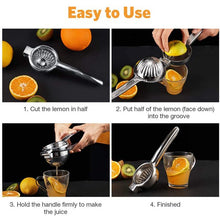 Load image into Gallery viewer, Lemon Squeezer Super High Quality Stainless Steel 304 Hand Press Juicer Manual Citrus for Juicing Lemon & Limes, Vegetables 2.3Inch Middle