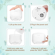 Load image into Gallery viewer, COSMONIC Essential Oil Diffuser, 500ml l Diffusers for Essential Oils with Remote Control, Aromatherapy Diffuser Ultrasonic Humidifier with 7 Color LED Lights & Waterless Auto-Off