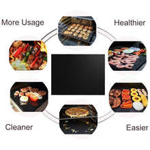 Load image into Gallery viewer, Cosmonic Grill Mat Set of 6-100% Non-Stick BBQ Grill Mats, Heavy Duty, Reusable, and Easy to Clean - Works on Electric Grill Gas Charcoal BBQ - 15.75 x 13-Inch, Black