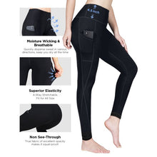 Load image into Gallery viewer, COSMONIC High Waisted Yoga Pants with Pockets - Tummy Control, Squat-Proof Workout Pants for Women, 4 Way Stretch 7/8 Length Yoga Leggings Size L