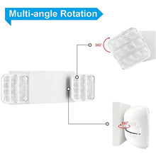 Load image into Gallery viewer, Cosmonic LED Emergency Exit Lighting Fixtures with 2 LED Heads and Back-Up Batteries- US Standard Emergency Light, UL 924 Qualified, 120-277 Voltage