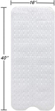 Load image into Gallery viewer, Bath Tub Mat, 39 x 16 Inches Non-Slip Shower Mats with Suction Cups and Drain Holes, Bathtub Mats Bathroom Mats Machine Washable, Clear