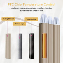 Load image into Gallery viewer, Hair Curling Iron, 3 Barrel Curling Iron Wand,Ceramic Tourmaline Triple Barrels, Dual Voltage Hair Crimper Temperature Adjustable 25mm Hair Crimper,Hair Waving Styling Tools for Women & Girls (Gold)