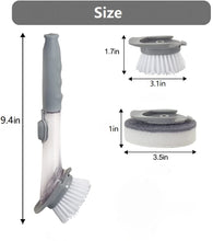 Load image into Gallery viewer, Dish Scrub Brush, Soap Dish Wand Refills Sponge, Replaceable Refills Sponges Brush Heads,Reusable for Sink Pot Kitchen Cleaning Including 2 Dish Brush and 2 Replacement Sponge Head
