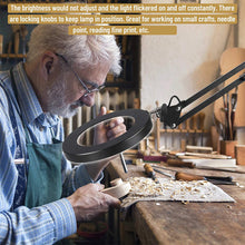 Load image into Gallery viewer, LED Magnifying Lamp with Clamp, 3 Color Modes, 10 -Diopter about 4.3″ Real Glass Lens, Adjustable Swivel Arm Lighted Magnifier Light for Reading Craft Close Work-5X