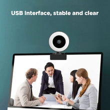 Load image into Gallery viewer, COSMONIC 1080P Webcam Computer Camera with Microphone and Ring Light, 3-Level Adjustable Brightness Web Camera for Laptop and PC