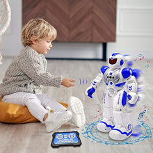 Load image into Gallery viewer, COSMONIC RC Robot for Kids, Intelligent Toy Robots with Infrared Gesture,Singing Dancing Programmable Robot Remote Control by Girl Christmas Birthday Boy Gift Age 3-8(Blue)
