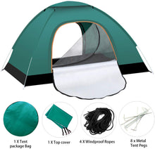 Load image into Gallery viewer, Instant Automatic pop up Camping Tent, 3-4 Persons Lightweight Tent, Waterproof, UV Protection, Perfect for Beach, Outdoor, Traveling, Hiking, Camping, Hunting, Fishing