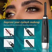 Load image into Gallery viewer, Heated Eyelash Curler, Meidong Electric Eyelash Curler For Quick and Long-Lasting Eyelash Natural Curling With 4 Temperature Modes LED Displays USB Rechargeable Portable Eye Beauty Makeup Tools