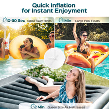 Load image into Gallery viewer, Air Pump for Inflatables Mattress, 5000Pa/135W Electric Air Pump with 3 Nozzles for Air Mattress, Airbed, Inflatable Pool Float, Toy, and Raft for Summer Home & Yard, AC 110V-120V, Black