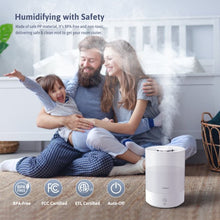 Load image into Gallery viewer, MOVSOU 2.5L Ultrasonic Humidifiers, Top Filling Humidifier, Diffuser with Cool Mist, Auto-Off, aromatherapy, and Night Light, Quiet Baby Humidifiers for Bedroom for Home and Office