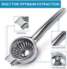 Load image into Gallery viewer, Lemon Squeezer Stainless Steel 304 Hand Press Juicer Manual Citrus for Juicing Lemon & Limes, Vegetables