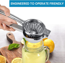 Load image into Gallery viewer, Lemon Squeezer Stainless Steel 304 Hand Press Juicer Manual Citrus for Juicing Lemon & Limes, Vegetables