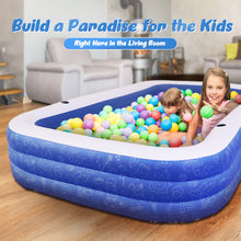 Load image into Gallery viewer, Inflatable Swimming Pool for Kids, 120"x72"x22" Full-Sized Family Swim & Ball Pool for 2 3 4 5 Years Old Kids and Adults, Summer Swim Center for Garden and Backyard